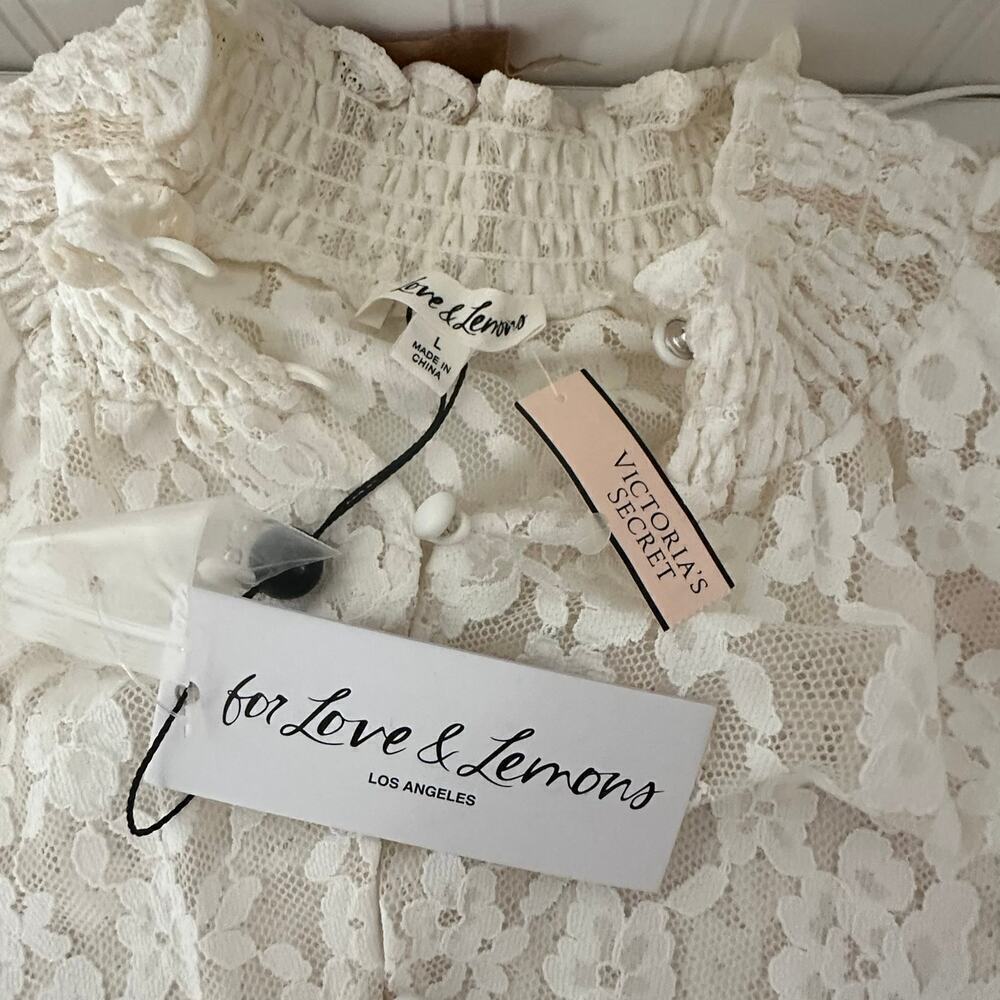 NWTs For Love and Lemons Victoria Secret Violeta White Lace Top (L) - Picture 14 of 16
